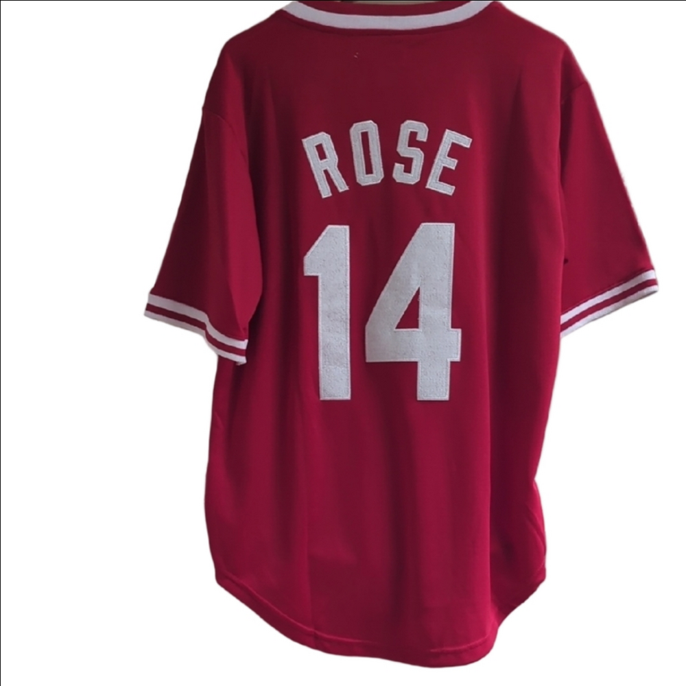 Mitchell & Ness Pete Rose Cincinnati Reds Cooperstown Jersey - Red - Large